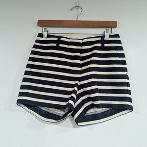 Ann Taylor Striped Shorts Navy Blue White Size 4